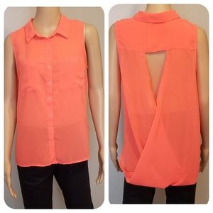 Sleeveless Button-down Top by L'Amour